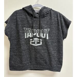 Tapout Womens Short Sleeve Hoodie Cropped Pullover Gray Size M